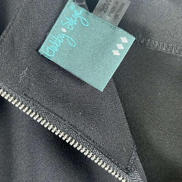 Gabby Skye Plus Size 20W Lil Black Dress Tiered Ruffle Sleeve Party Wedding Form - Picture 6 of 9